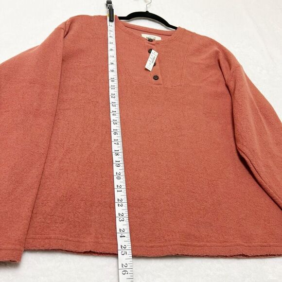 Madewell MWL Rust Cozybrushed Henley Button Pullover Top Relaxed Fit Size M NWT - Picture 10 of 14